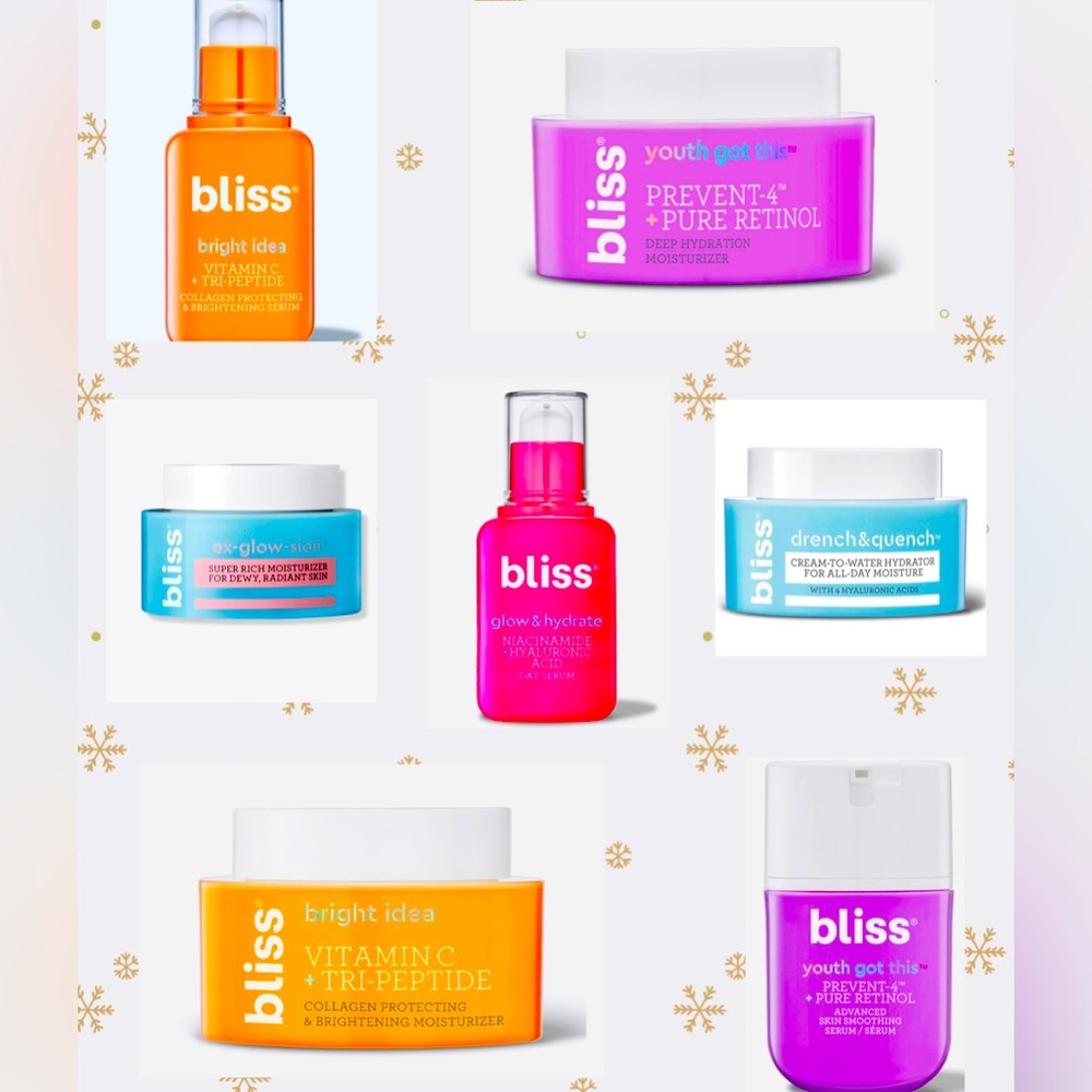PICK ANY TWO BLISS ITEMS OF YOUR CHOICE FOR $30! BRAND NEW!!! 1/2 OFF RETAIL!
